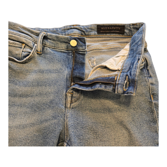 AllSaints Jeans Womens 30 Blue Grace Ankle Zip Mid Rise Ankle Skinny Urban Y2K - Picture 7 of 15